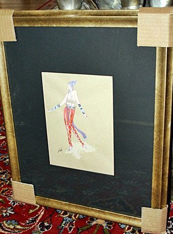 Erte "Calyph's Favorite" Original Gouache: Romain de Tirtoff (November 23, 1892 – April 21, 1990) was a Russian-born French artist and designer known by the pseudonym Erté, the French pronunciation of his initials, R.T. He was a diversely-t