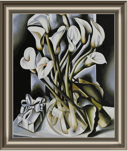 Lempicka - Arums: Arums originally painted by the Art Deco Master Tamara de Lempicka. This is a remarkable oil painting signed limited edition oil on canvas, 20x24, framed with exceptional use of color, detail and brus