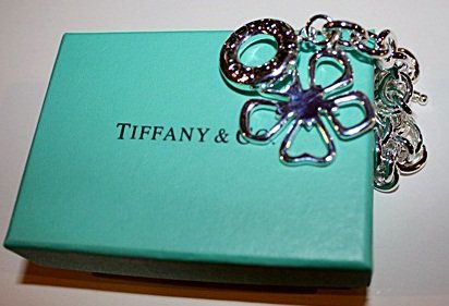 Sterling silver Tiffany Large link Bracelet w/ Flo: Large link bracelet with flower charm. Comes with famous blue box. CC