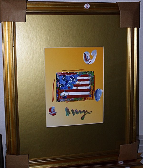 "Flag - Yellow" by Peter Max: Peter Max (born Peter Max Finkelstein, October 19, 1937) is a German-born American artist best known for his iconic art style in the 1960s. At first, his "Cosmic 60s" art, as it came to be known, appe