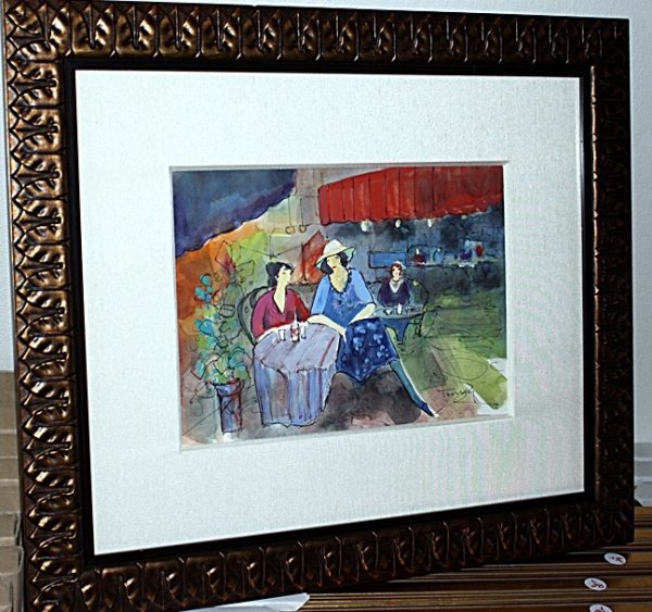 Original Tarkay Watercolor: Itzchak Tarkay (born 1935) is an Austrian-born Israeli painter and watercolourist. In 1944, Tarkay and his family were sent to the Mauthausen Concentration Camp, until Allied liberation freed them a y