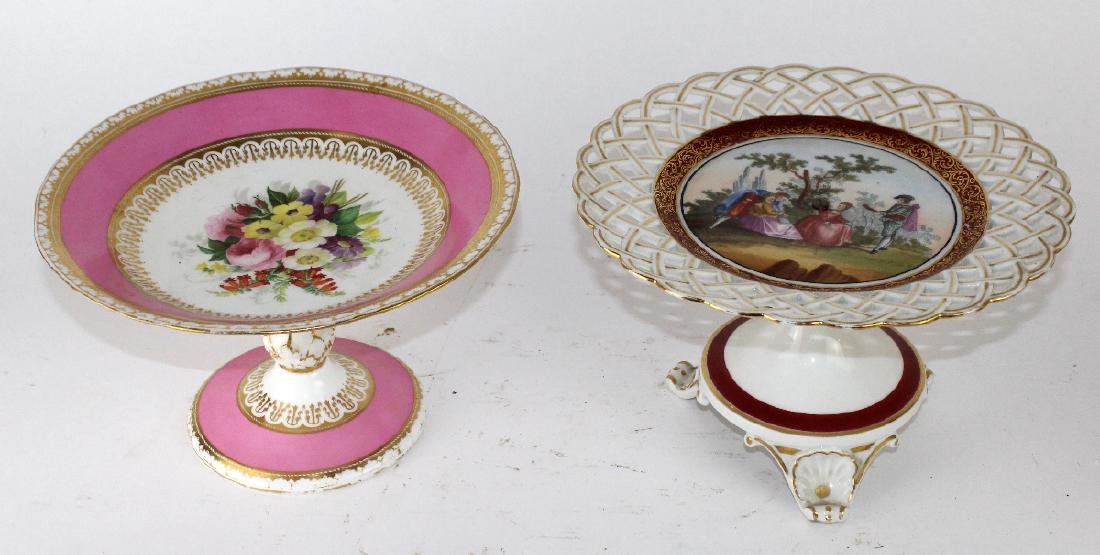 Lot of 2 English porcelain compotes (1 of 4)