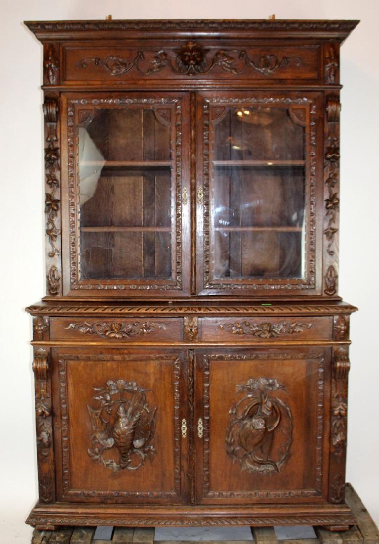 French Louis XIII carved oak hunt buffet (1 of 6)