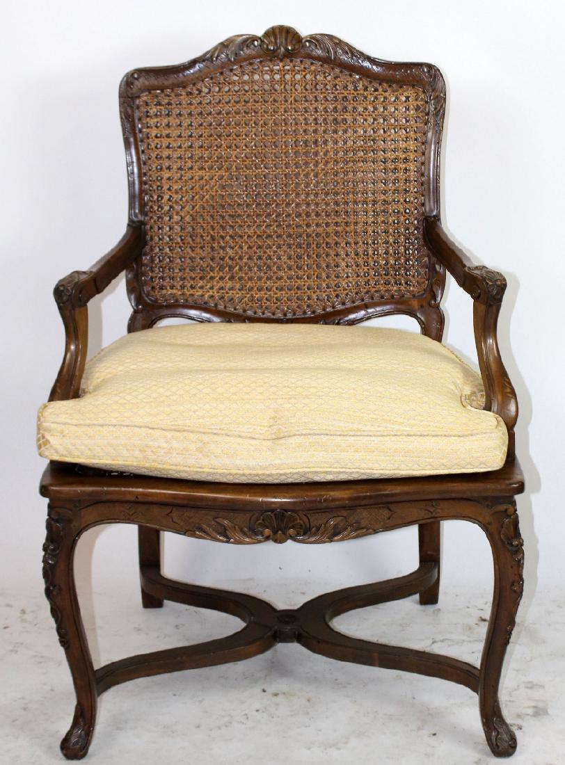 French Louis XV style cane armchair (1 of 6)