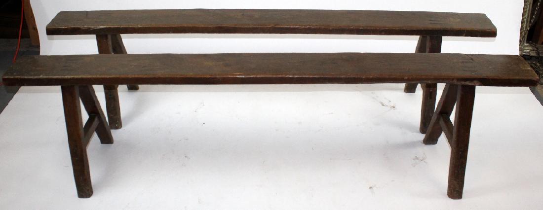 Pair of French backless benches (1 of 5)