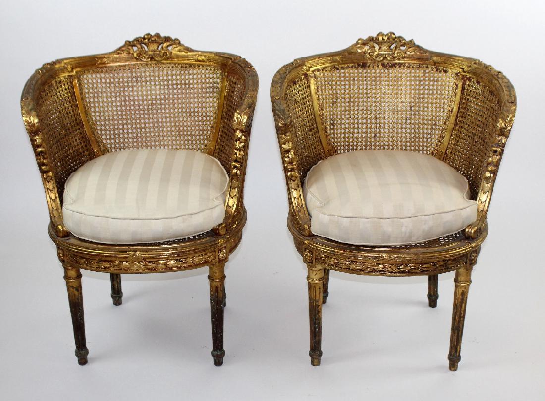 Pair of Louis XVI style barrel back chairs (1 of 4)