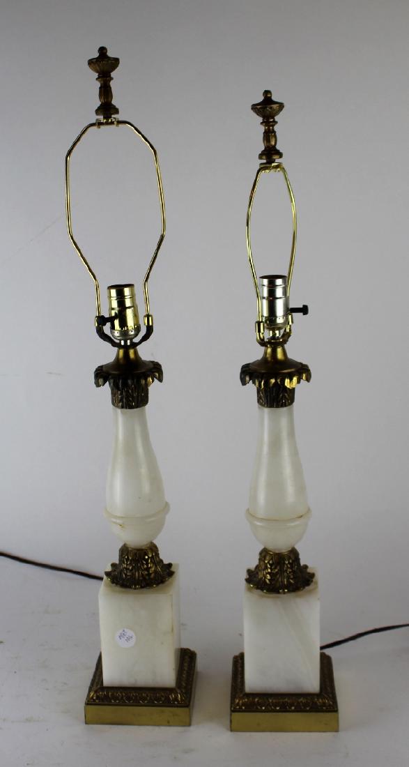 Pair of vintage white marble lamps (1 of 4)
