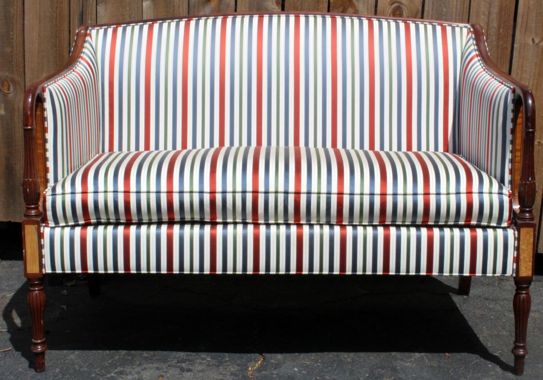 American mahogany settee with fluted legs (1 of 6)