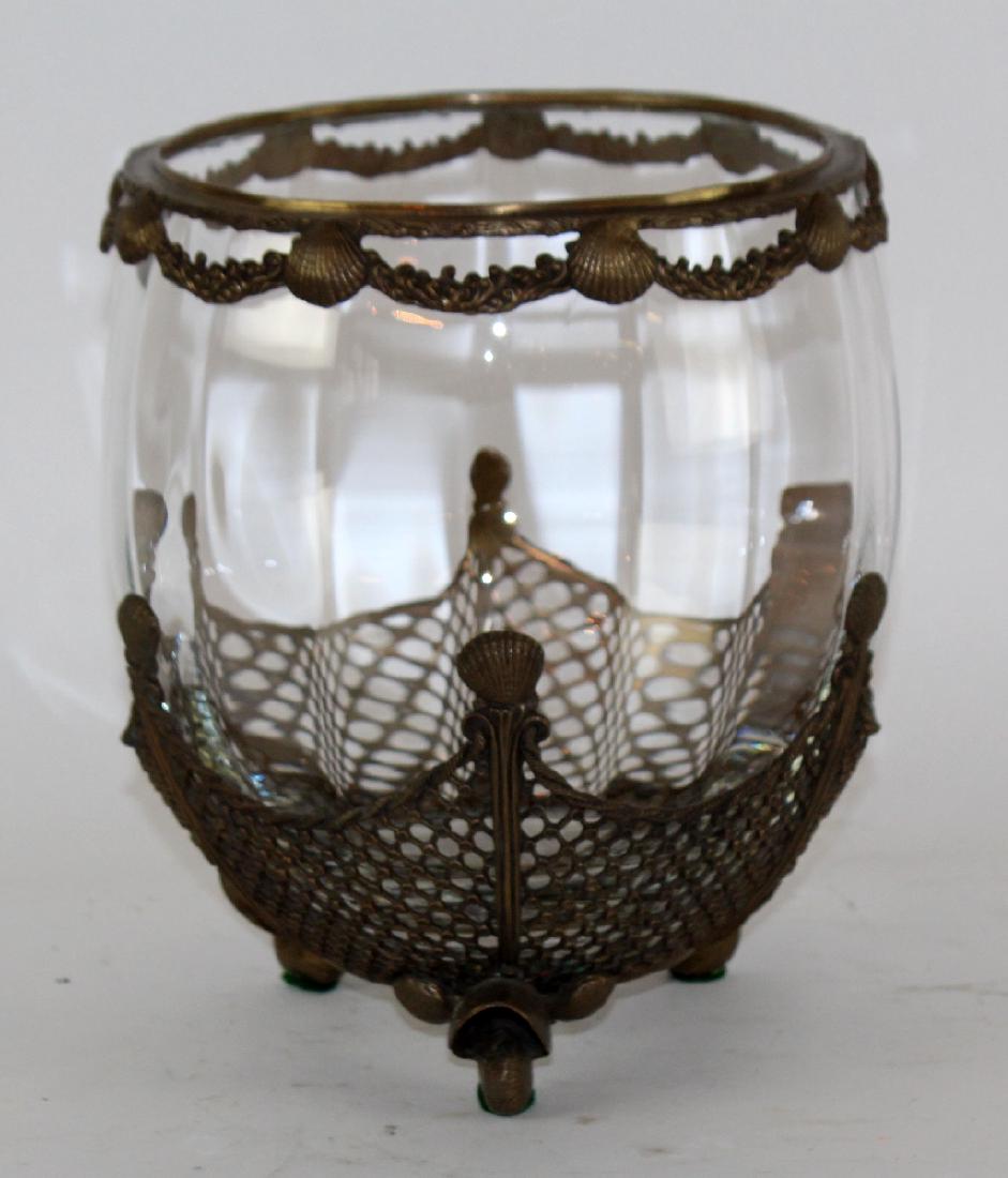 Glass bowl with bronze overlay and scallop shells (1 of 5)