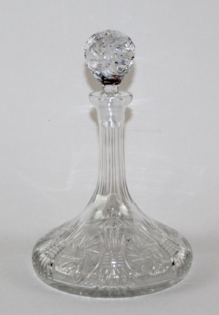 Cut crystal ship's decanter with stopper (1 of 3)