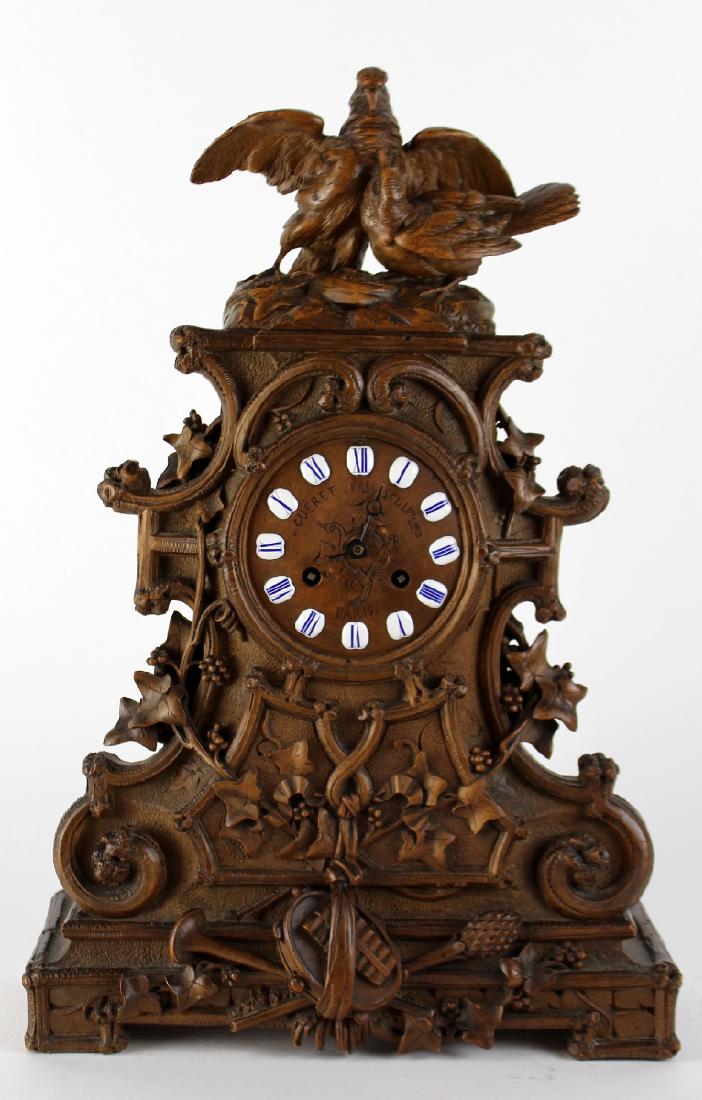 French Black Forest Gueret Freres clock with birds (1 of 10)