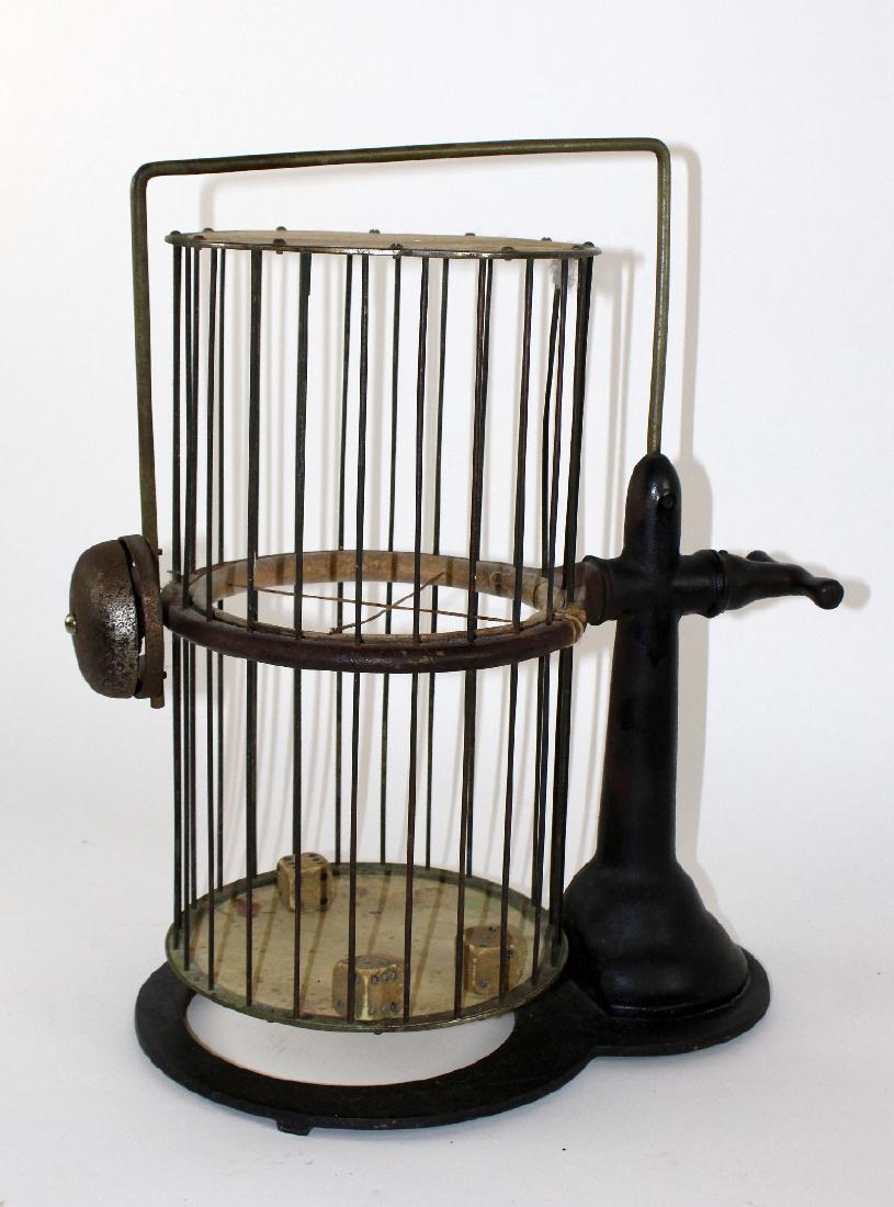 Vintage Chuck-a-luck Birdcage dice game: Vintage Chuck-a-luck Birdcage casino dice game. 20 1/2"h x 15"w x 11"d