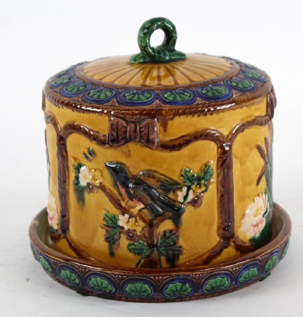 Majolica liidded cheese dish (1 of 4)