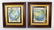 Pair of map prints in antique mahogany frames