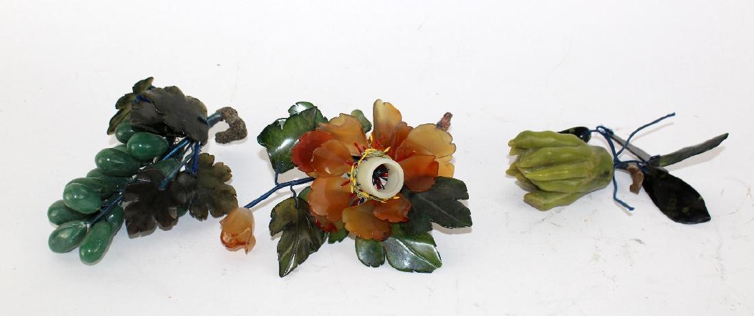 Lot of 3 marble fruit and flowers (1 of 5)