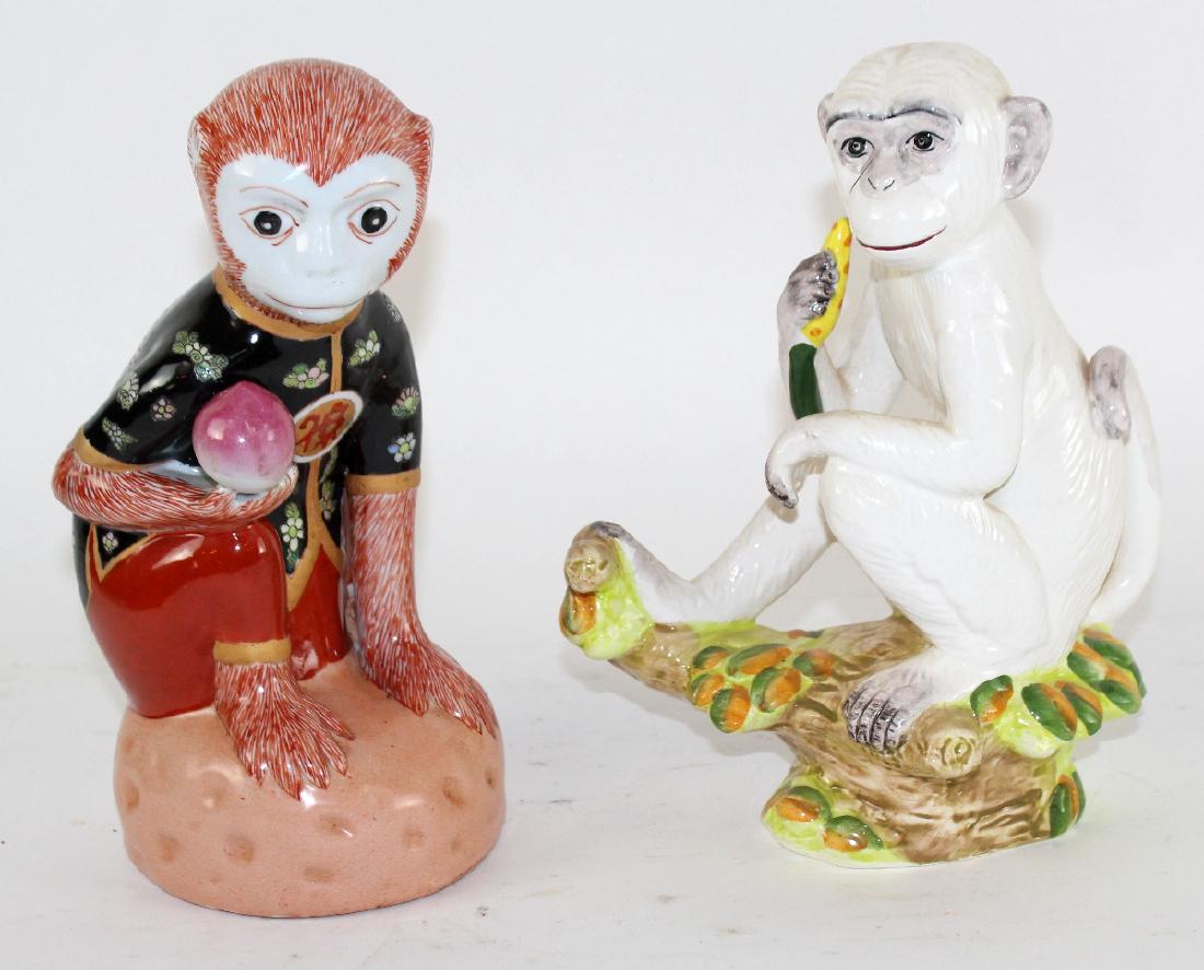 Lot of 2 glazed ceramic monkeys (1 of 7)