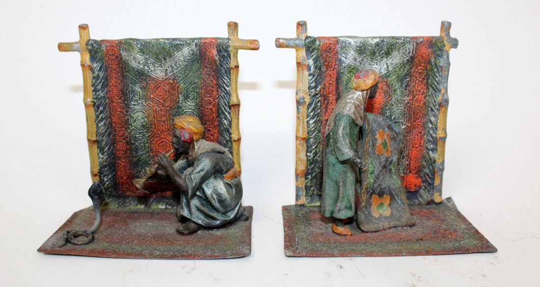Pair of cold painted bronze bookends (1 of 7)