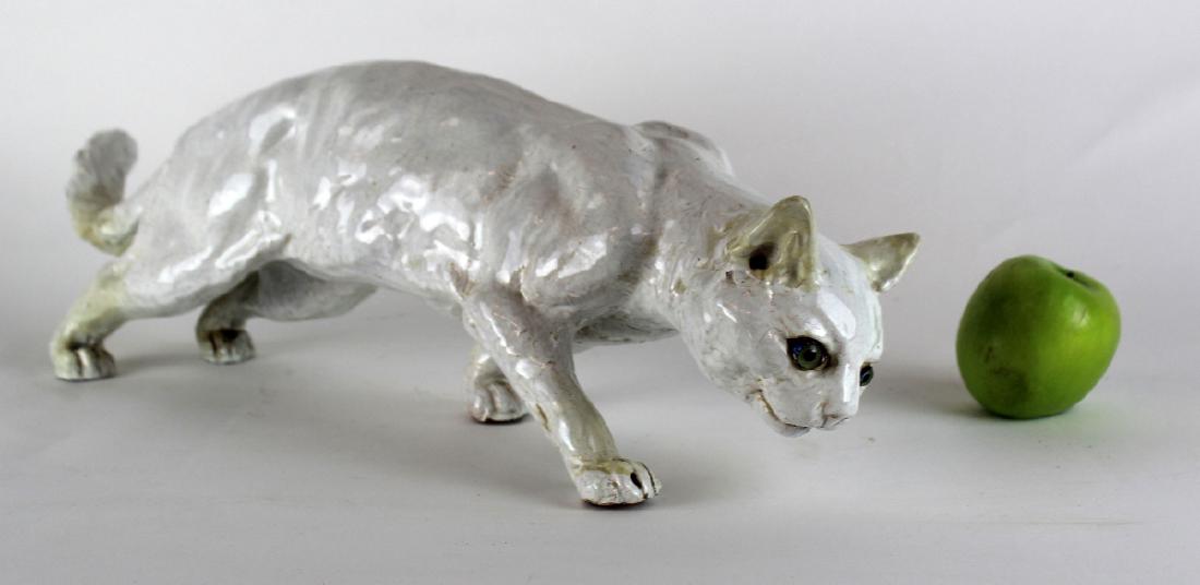 Antique French glazed terra cotta roof cat (1 of 5)