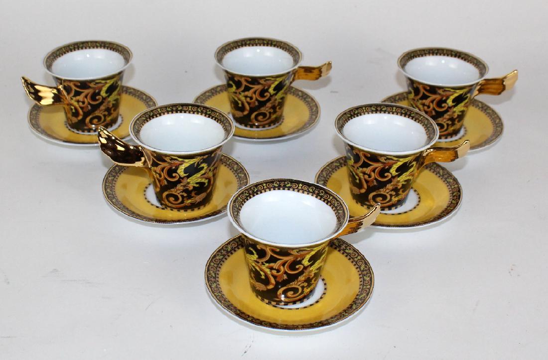Set of 6 Rosenthal Versace demitasse cups: Set of 6 Rosenthal Versace porcelain demitasse cups- yellow