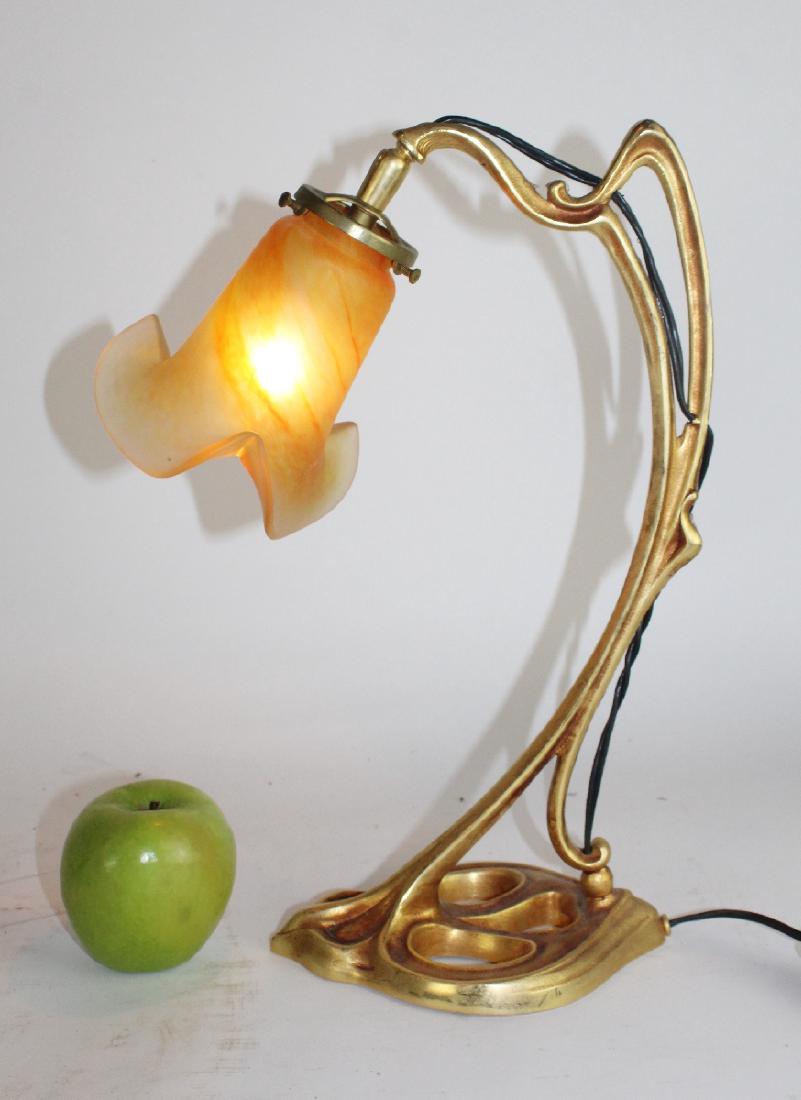 Art Nouveau style gilt bronze table lamp (1 of 3)