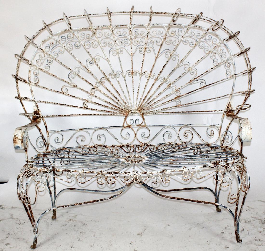 Fan back wire garden bench (1 of 4)