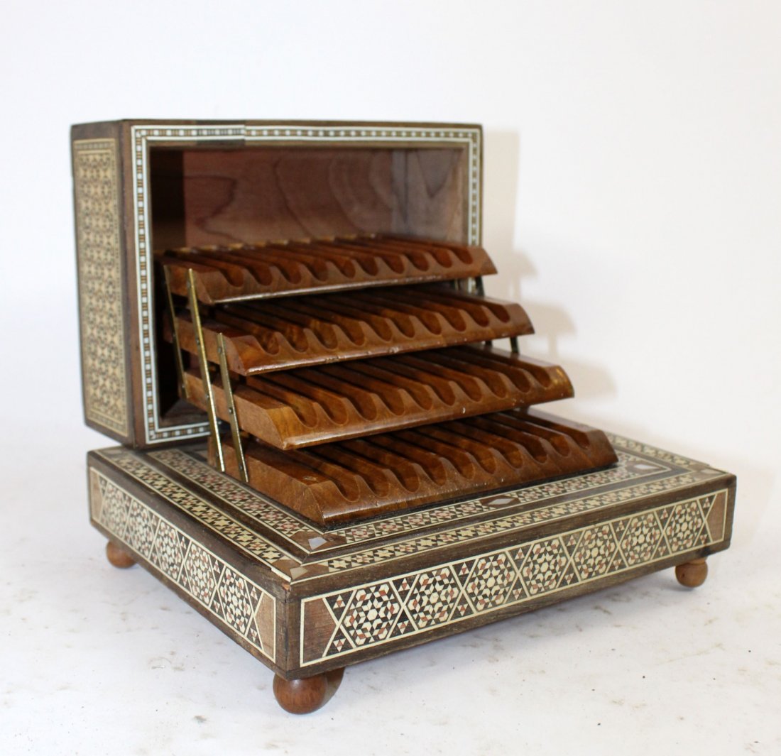 Vintage musical inlaid cigarette box (1 of 6)