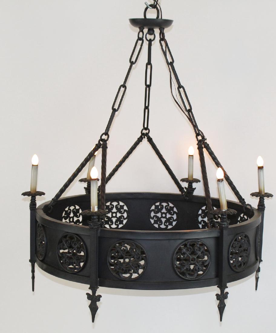 Iron Gothic style 6 light ring chandelier (1 of 5)