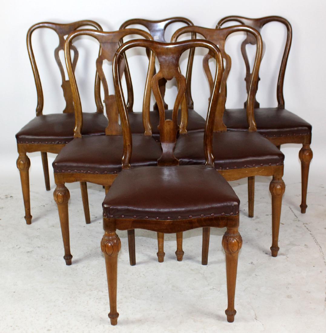 6 Italian Chippendale chairs in walnut (1 of 4)