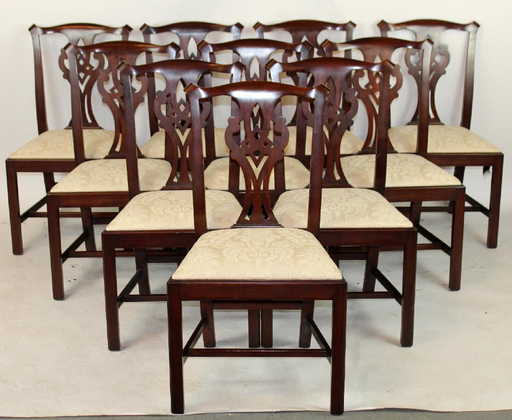 10 Henkel Harris Chippendale Dining Chairs