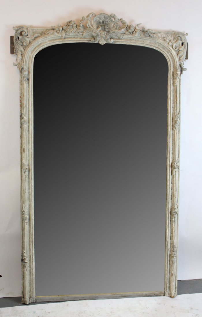 French Louis XV painted trumeau mirror (1 of 9)