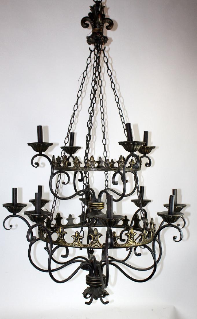 Gothic style tiered iron chandelier (1 of 3)