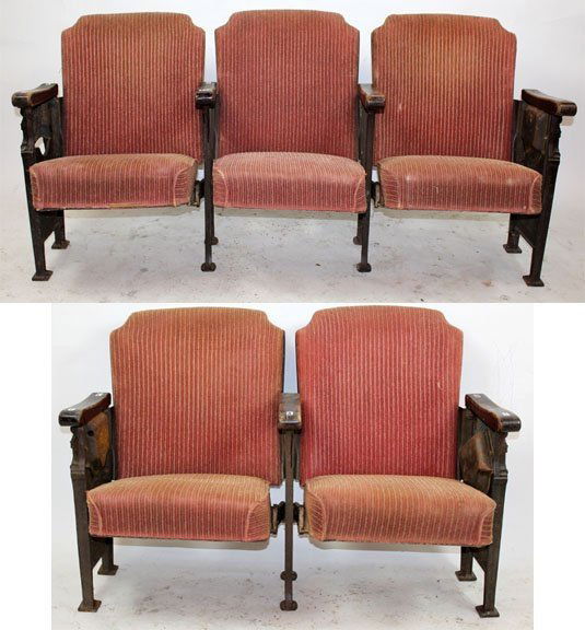 Art Deco cast iron frame theatre seats (1 of 6)