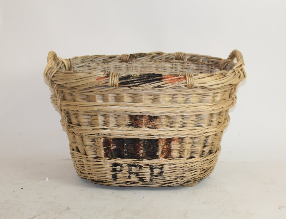French oval wicker grape harvest basket (1 of 3)