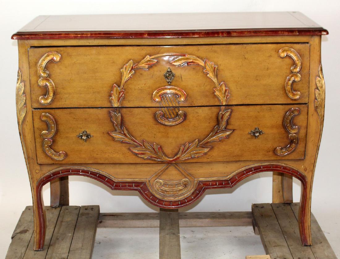 Painted bombe 2 drawer commode (1 of 6)