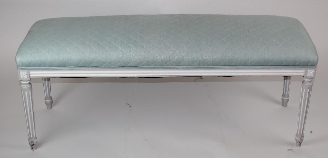 Louis XVI style painted backless bench (1 of 3)