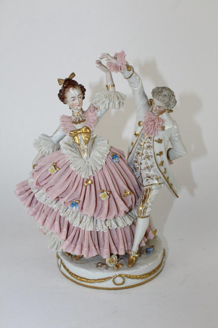 German porcelain Dresden figurine man & woman (1 of 6)