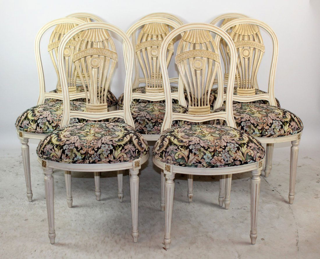 Set of 8 white shield back dining chairs (1 of 3)