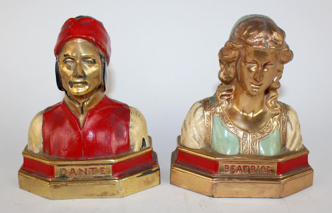 Armor bronze Dante & Beatrice bookends