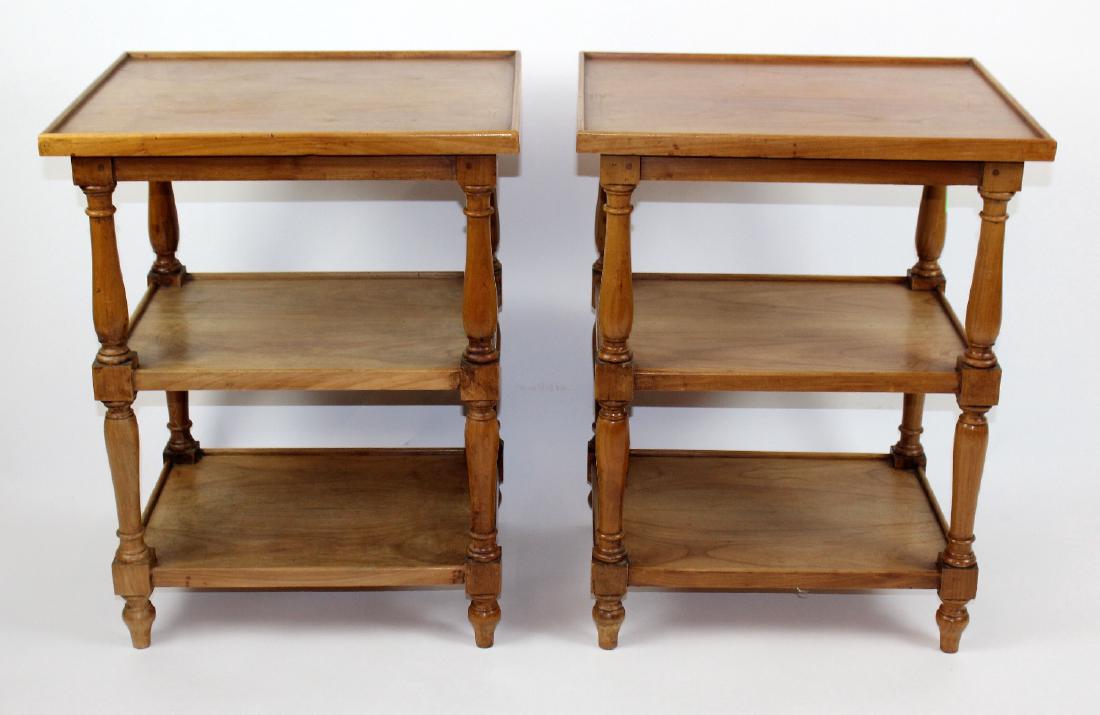 Pair of French walnut tiered tables (1 of 4)