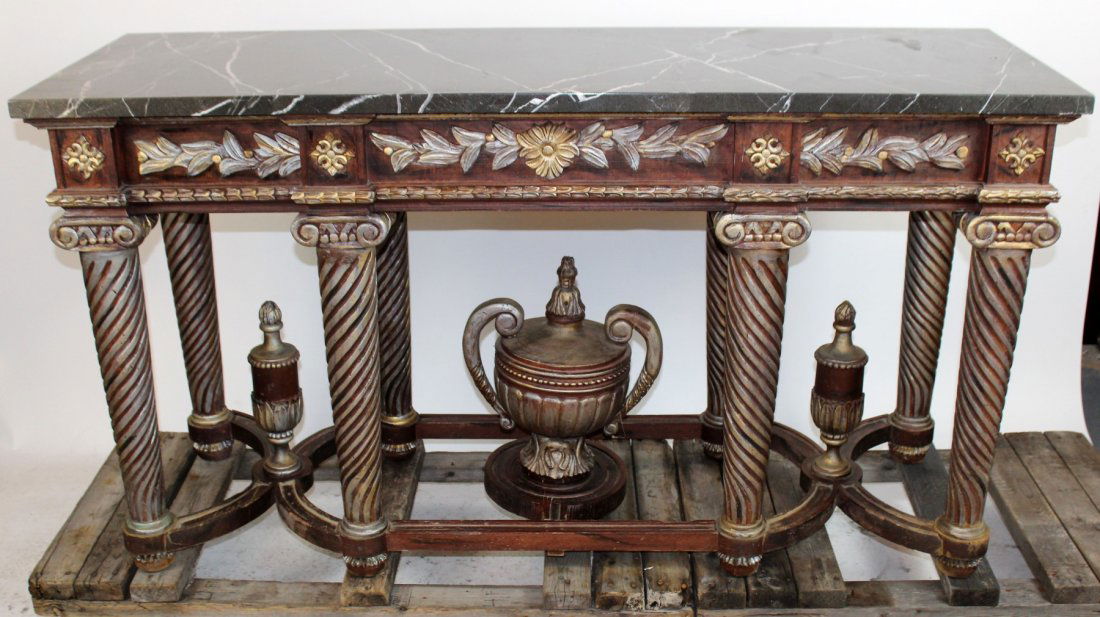 Marble top console with columns (1 of 5)