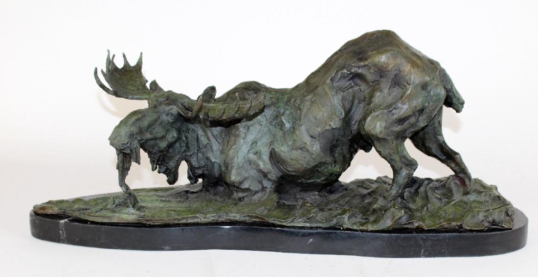 Bronze signed moose sculpture (1 of 7)