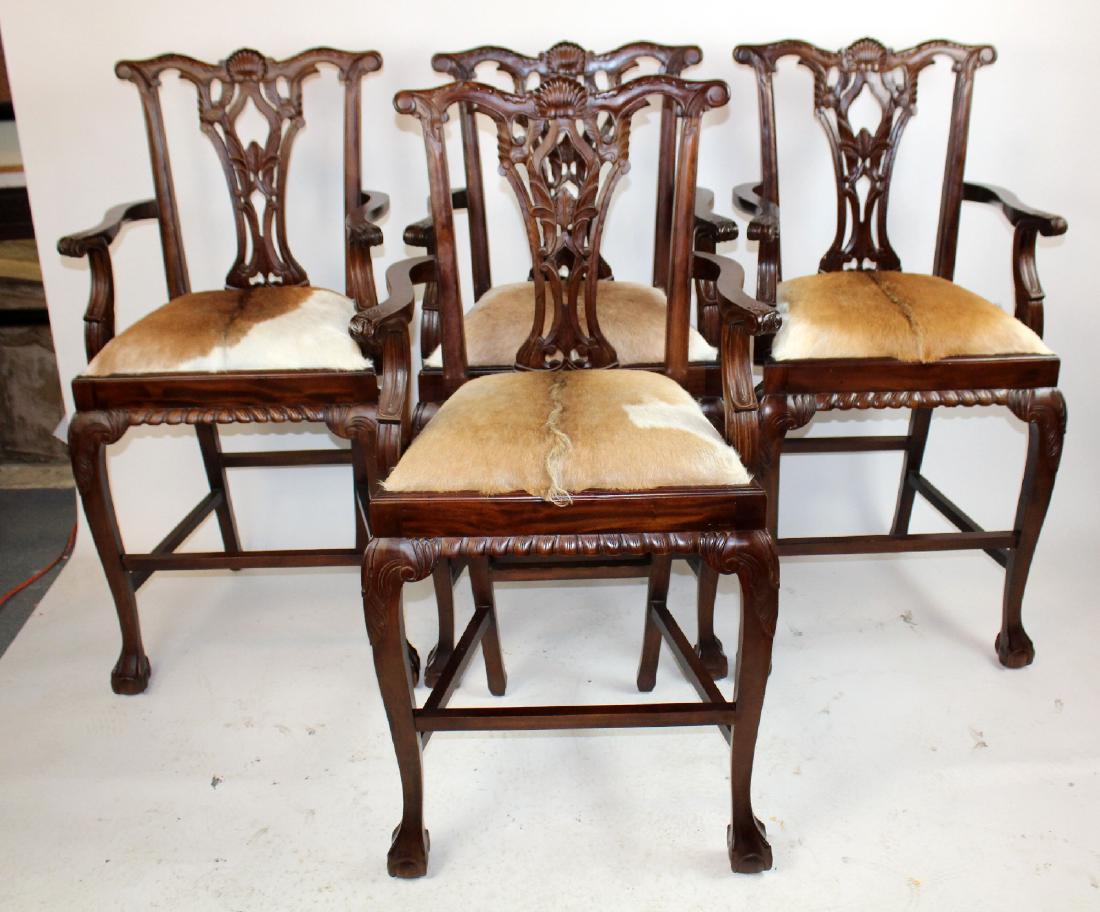 4 Mahogany Chippendale style barstools (1 of 5)
