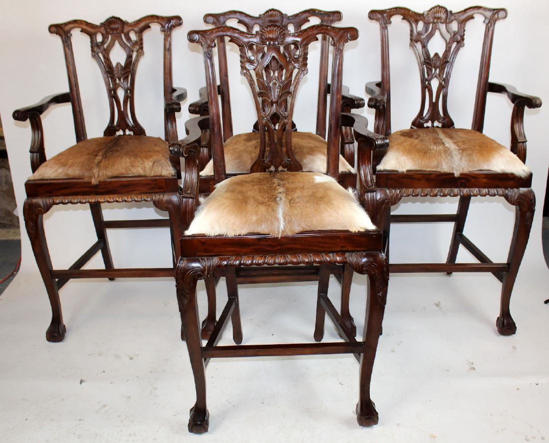 4 Mahogany Chippendale style barstools (1 of 5)