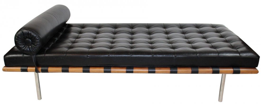 Knoll black leather  Barcelona couch (1 of 10)