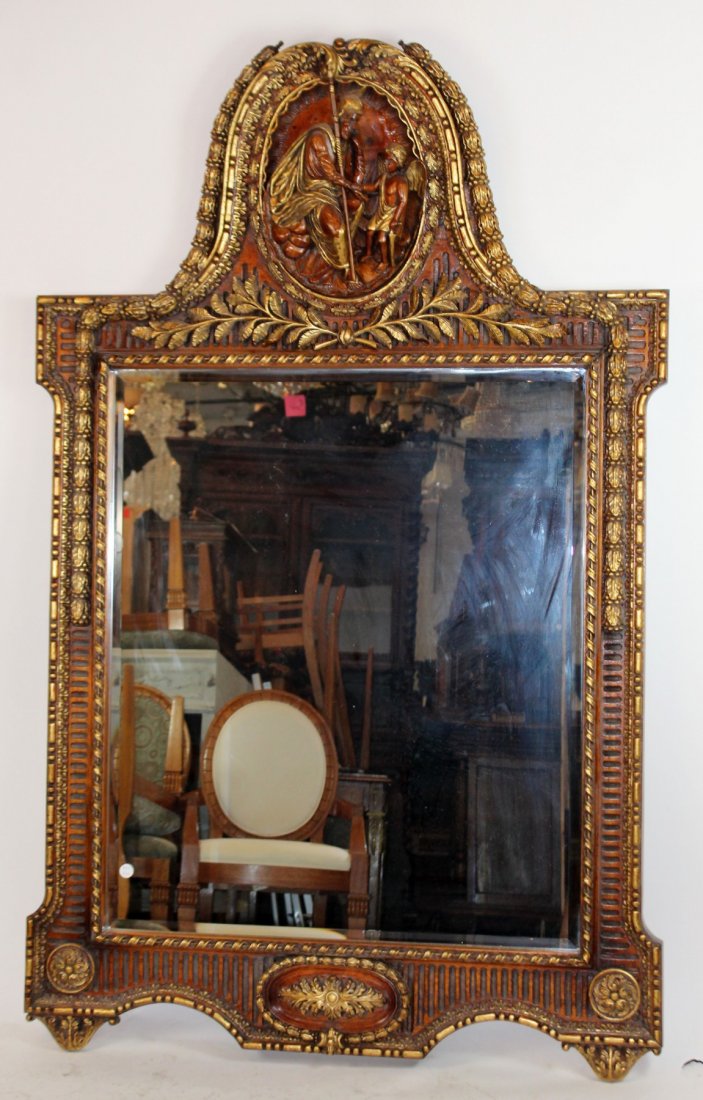 Carved mirror with Roman warrior focal (1 of 5)