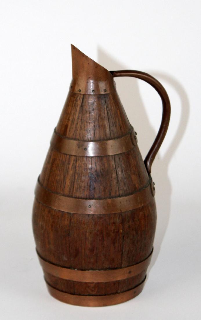 French Alsacian wood and copper pitcher (1 of 4)