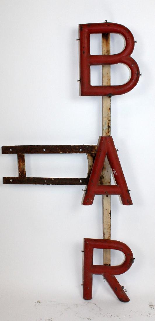 Vintage French painted metal BAR sign (1 of 4)