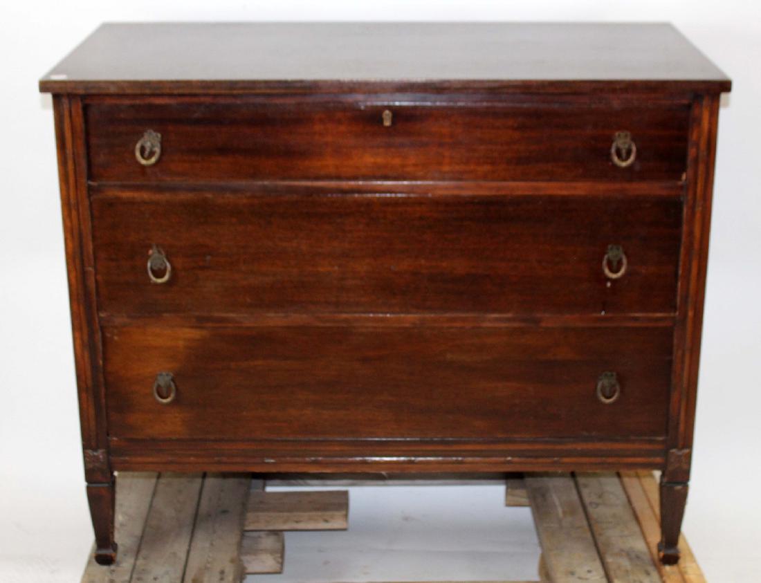 Antique mahogany 3 drawer chest (1 of 3)