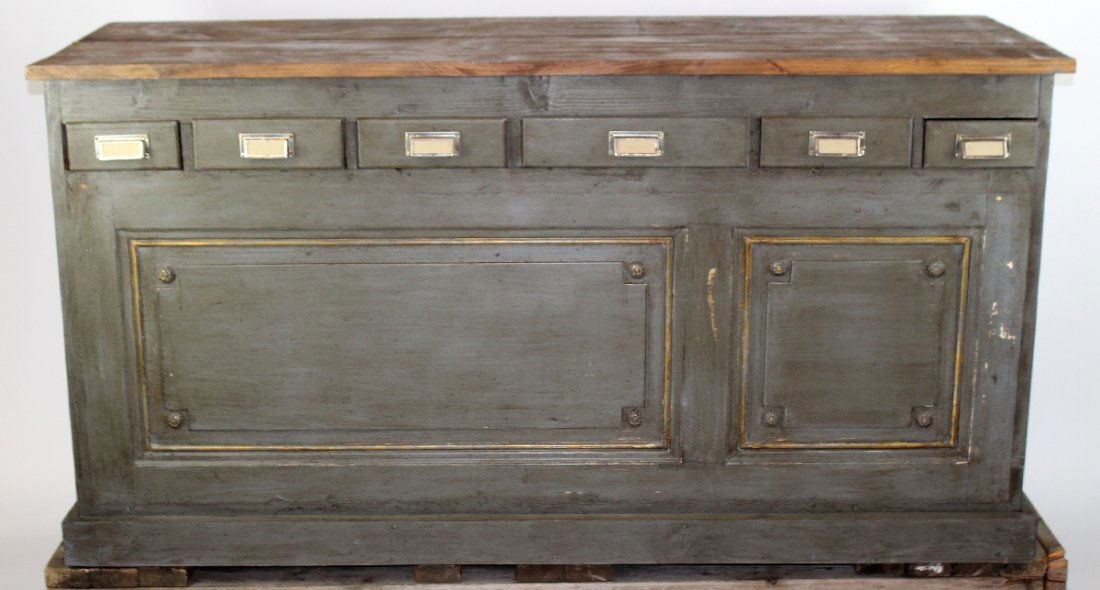 French painted store counter kitchen island (1 of 4)