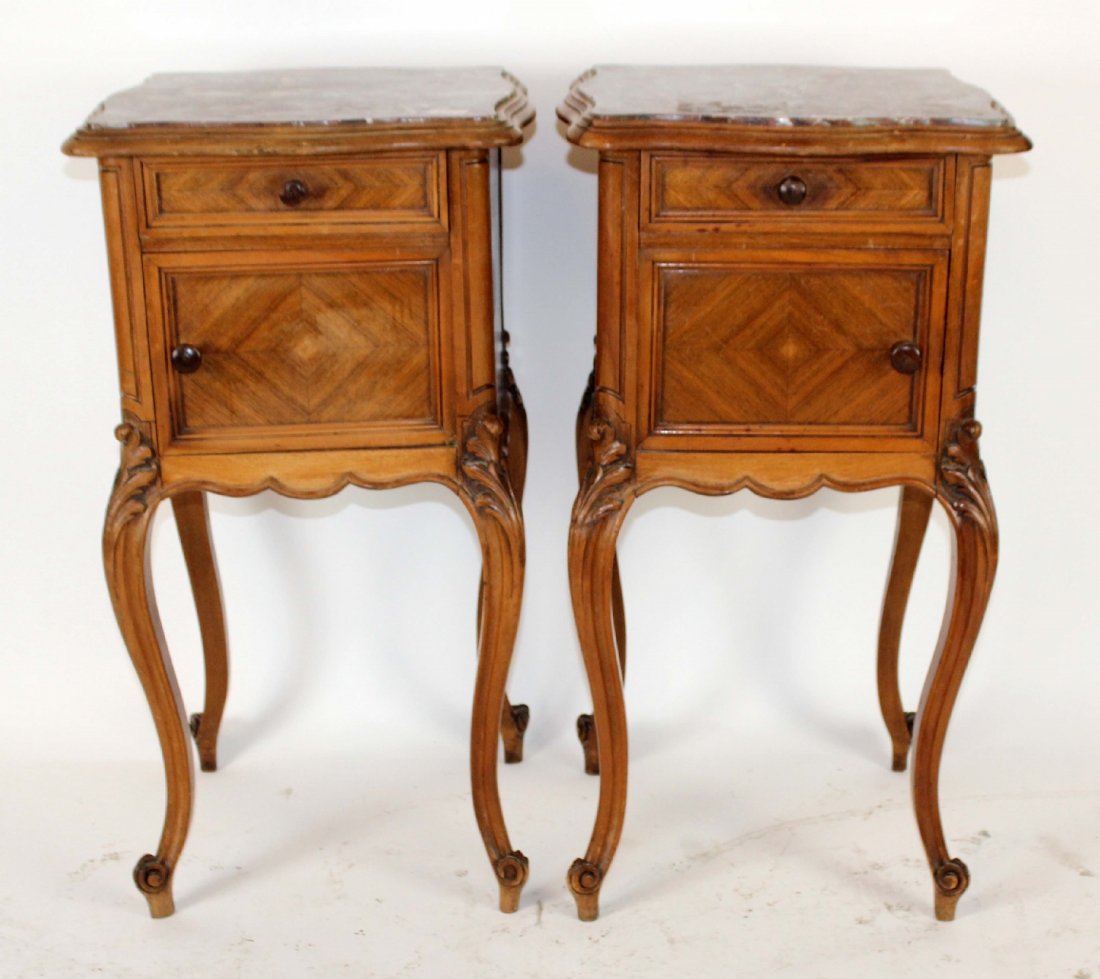 Pair of Louis XV marble top chevets (1 of 4)